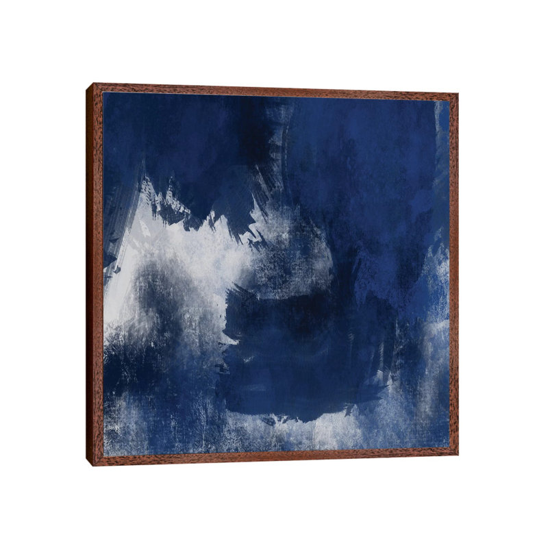 Super Splash II by Marcus Prime - Painting on Canvas, 45.72cm H x 45.72cm W x 3.81cm D, Classic Brown Wood Framed