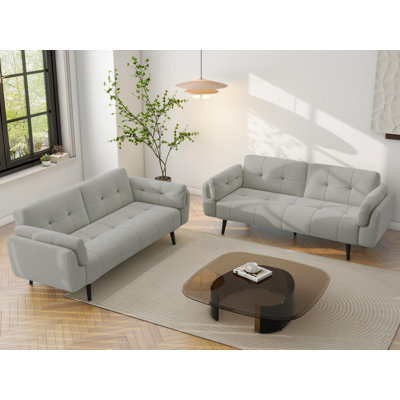 Raducu 74.9'' Flared Arm Convertible Sleeper Sofa