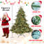Arbre de Noël pleine forme avec lumières UL - branches mixtes Pe / Pvc, base large pour espaces spacieux, structure à charnières, support en métal stable-551982354
