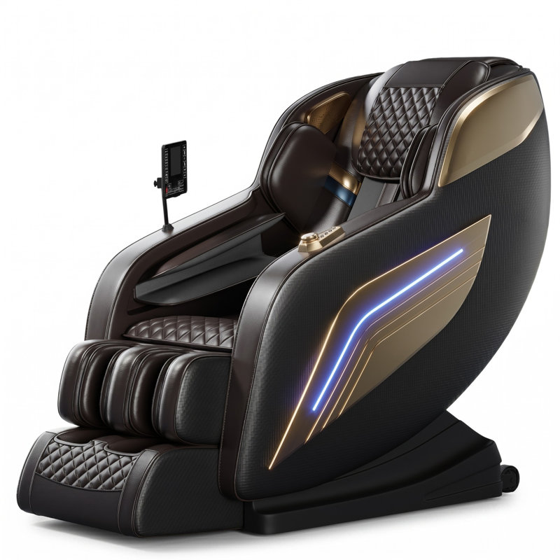 58" SL Track 4D AI Massage Chair - King Size (6'6" 350Lbs), Zero Gravity, Air Compression, Heated, Bluetooth, Dual-Tone
