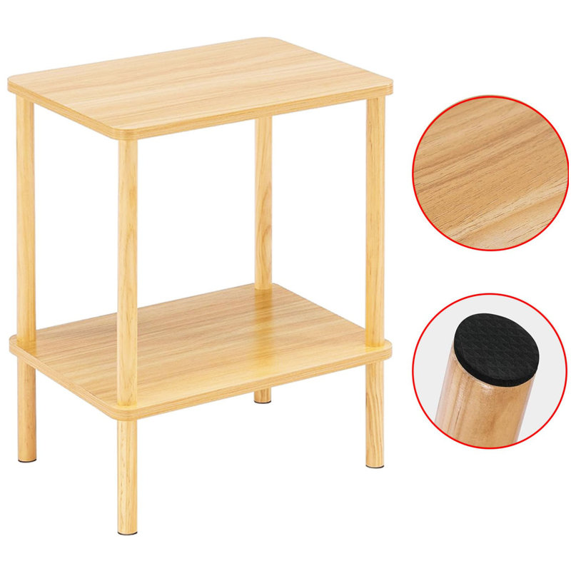 2 Tier End Table Set of 2, Natural