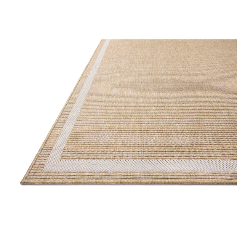 Loloi Easton Wheat / Ivory Indoor / Outdoor Area Rug, Rectangle 6'7" x 9'4"