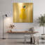 «Yellow Pear» par Ann Kelle, art mural en métal doré, 36 po x 36 po-133651219
