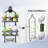 Three-tier Hanging Shower Caddy with Hooks, Bathroom Shower Organizer