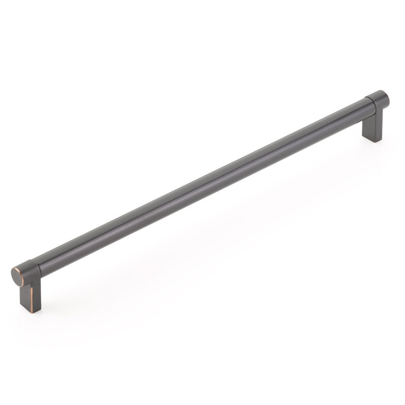Emtek Select Cabinet Pull w/ Rectangular Stem & Smooth Bar, Oil Rubbed Bronze, 12" Center to Center