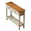 Console de style campagnard avec design à deux tons, 2 tiroirs et tablette de rangement inférieure - Table d'appoint rustique pour entrée, salon et couloir-151246610