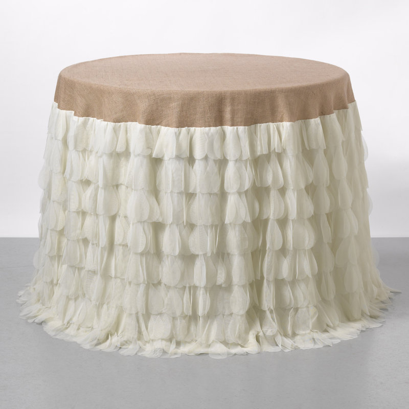 Kyesha Ivory/Jute Tablecloth, 36" L x 36" W