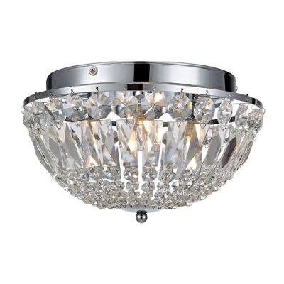 Rosen Machine Cut Crystals Flush Mount