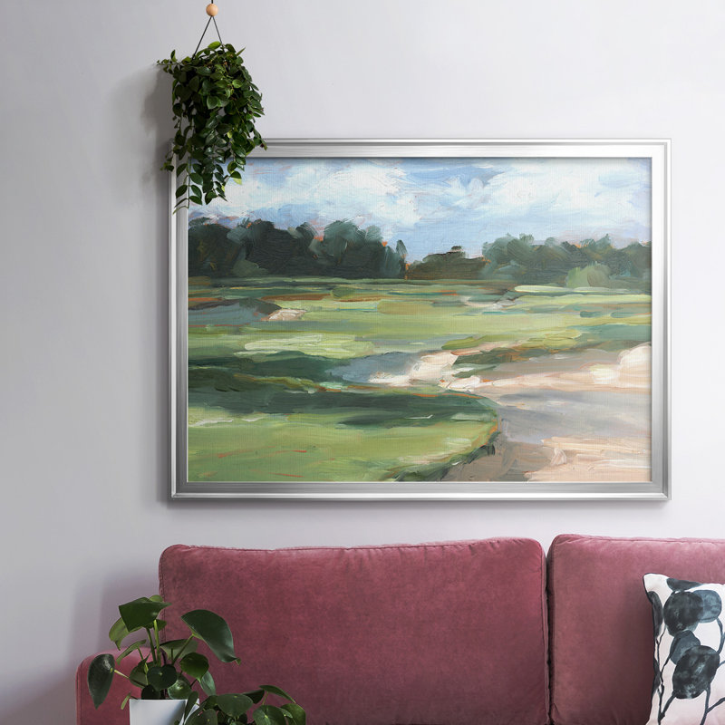 Golf Course Study II, reproduction d'art sur toile, Argent, H 30 po x l 44 po x P 1,5 po