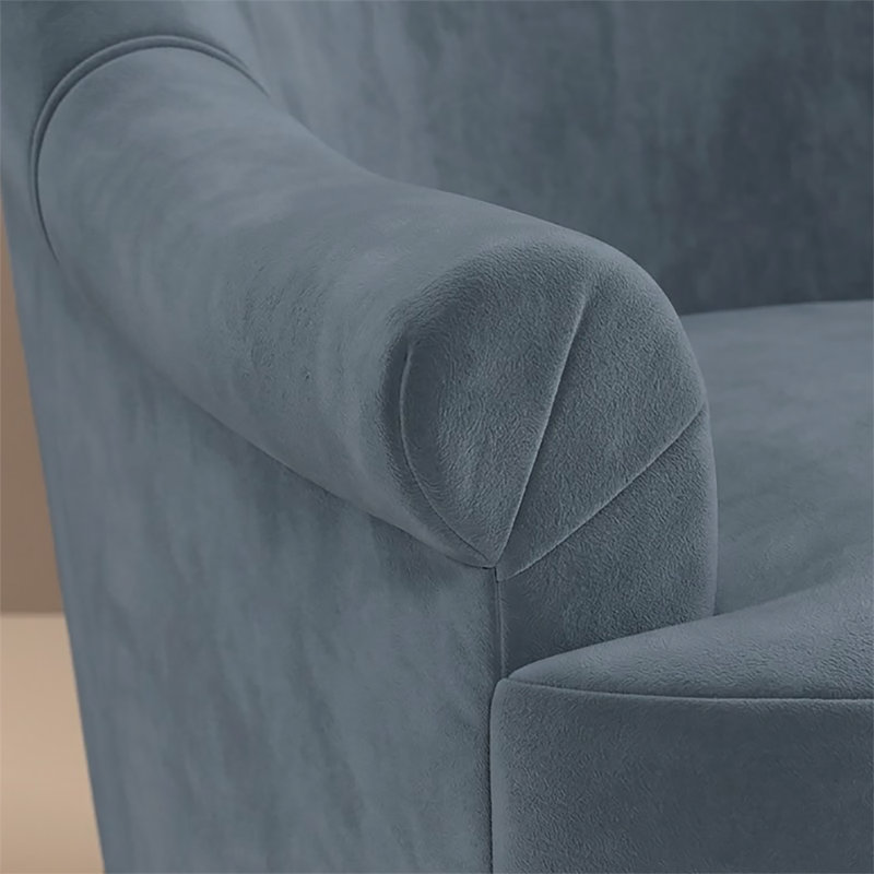 Carley Summers X River & Bord: The Page Swivel Chair, Blue Fabric