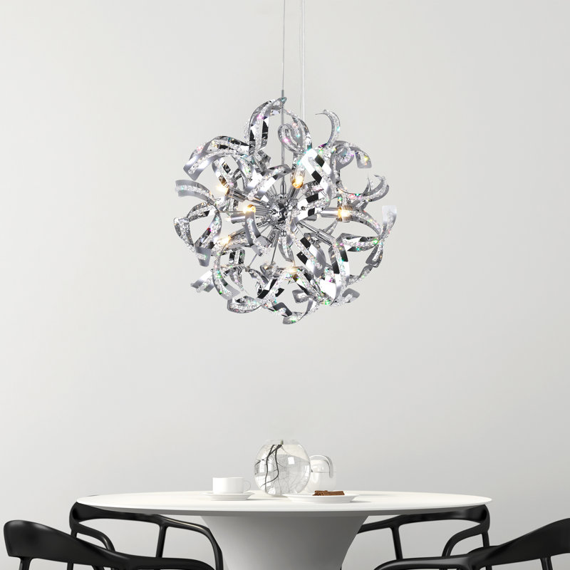 18 Light LED Chandelier, 29-Inch, Chrome Finish for Dining Room, Living Room, Foyer, and Bedroom