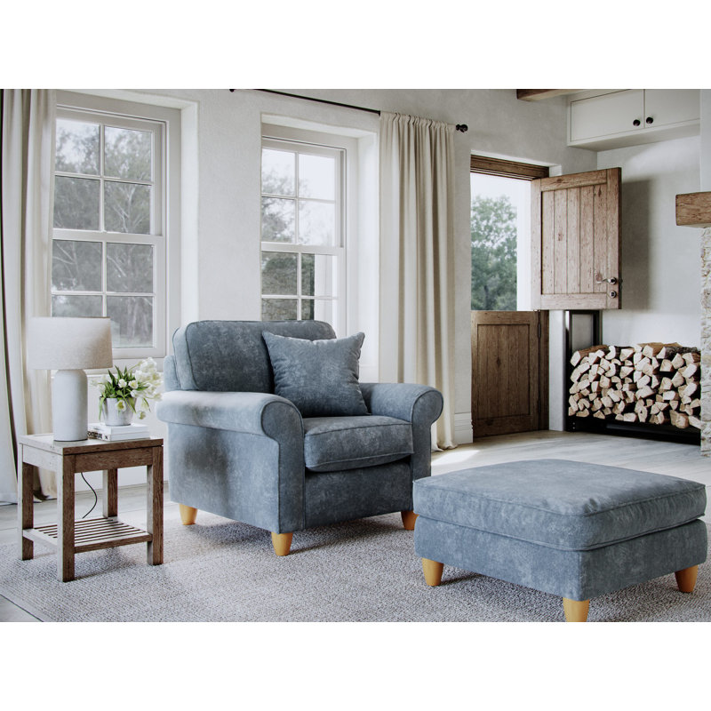 Clarkfield Upholstered Armchair, Blue