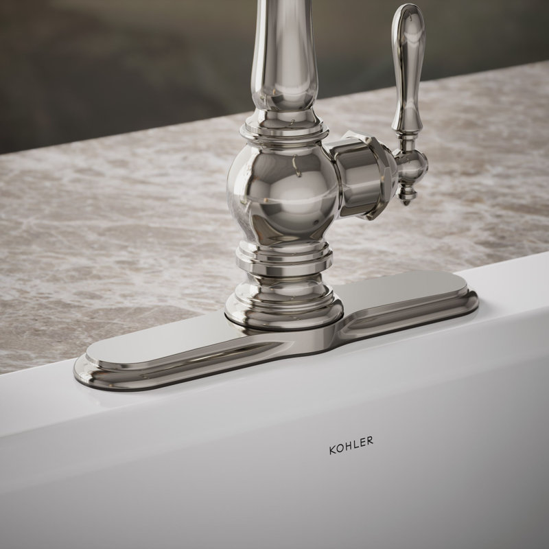 3-Hole Kitchen Faucet Escutcheon, Vibrant Polished Nickel