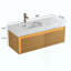 Meuble-lavabo de salle de bain, armoire de rangement flottante ultra-mince en contreplaqué, tiroirs avec capteur de lumière, plateau en pierre frittée et lavabo encastré en céramique, pré-assemblé