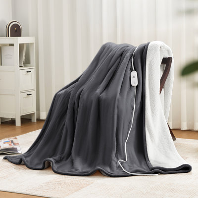 Flannel and lambskin electric heating cover blanket