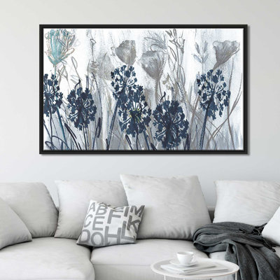 « indigo field », reproduction de peinture à l’acrylique sur toile encadrée