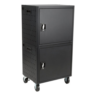 Shapes Series 25.125'' H x 23.375'' W Laptop/Tablet Storage Cart with Wheels