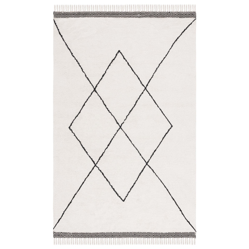 Easy Care 210 Area Rug In Ivory / Black, Rectangle 3' x 5'