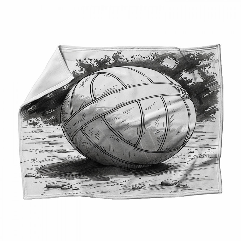 Volleyball Fleece Throw Blanket - Sports Throws for Sofas or Beds, 68in W x 80in H