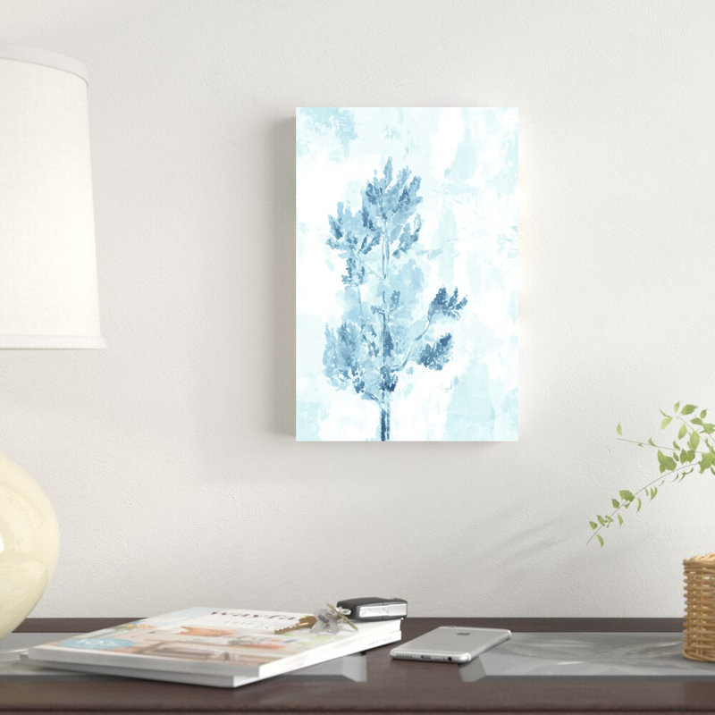 Aquarelle bleue - peinture sur toile tendue, H 12 po x l 8 po
