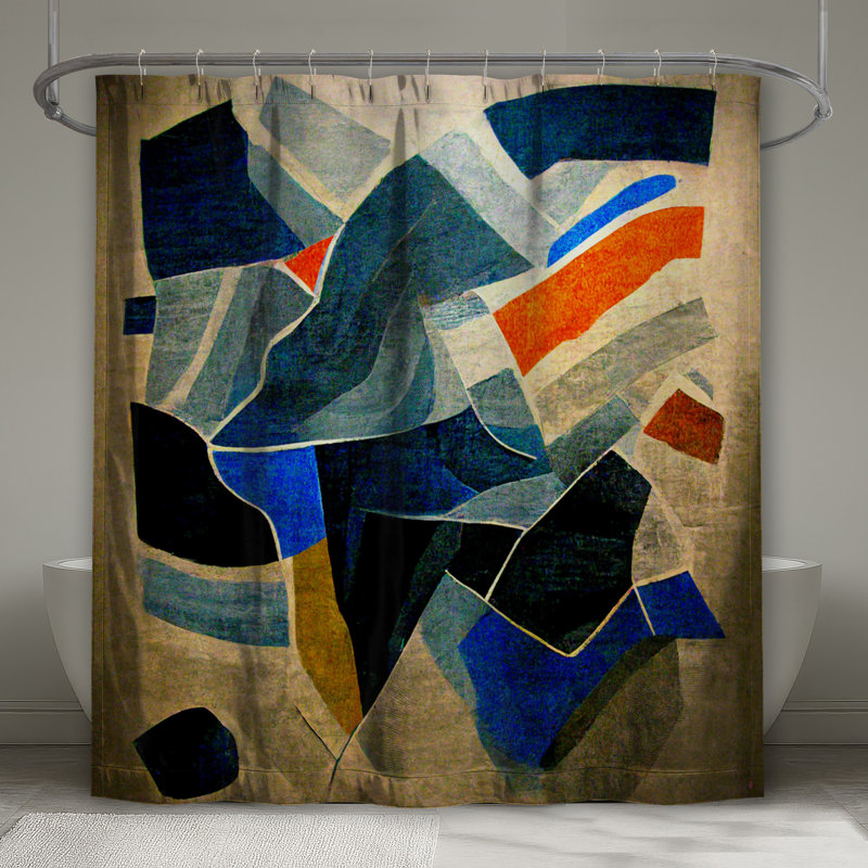 Rideau de douche abstrait - Art Modern Decor, L 70 po x H 73 po