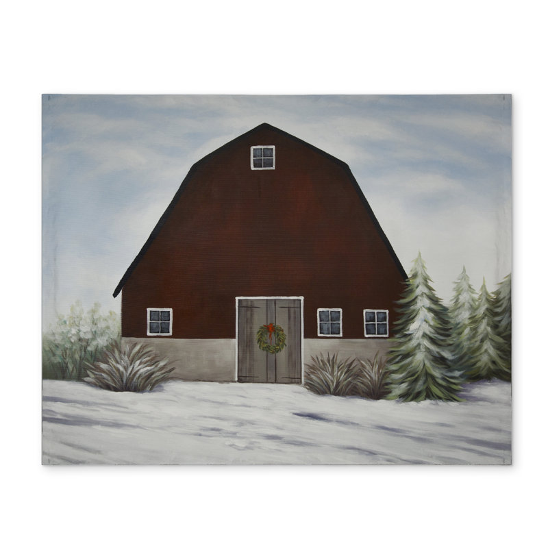Napperon It's Winter on the Farm Rustic Trees - Décoration intérieure