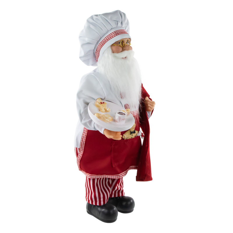 Figurine de père Noël 16 "avec biscuits et serviette 16"