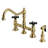 Kingston Brass Duchess Two-Handle 4-Hole Deck Mount Bridge Kitchen Faucet with Brass Side Sprayer-92195261