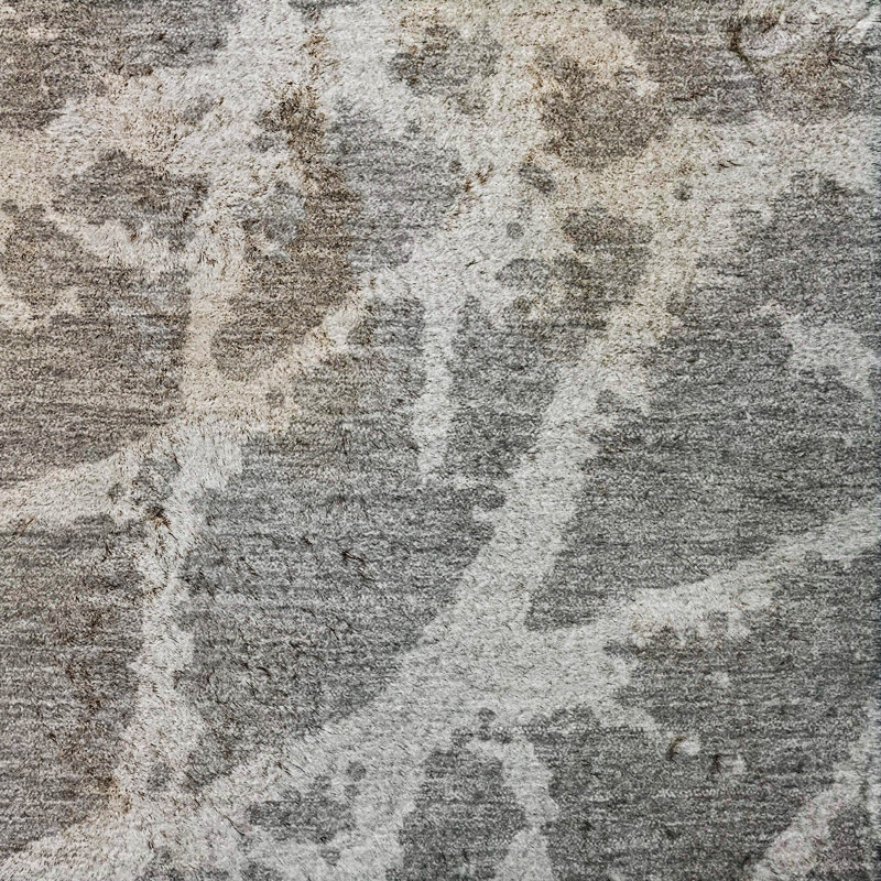Premium Machine Washable Dream Shag ADS501 Crackle Rug, 8' x 10', Charcoal