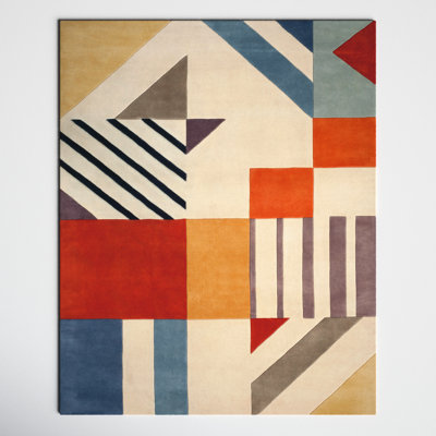 Tripoli Ivory Multi Hand-Tufted Geometric Rug