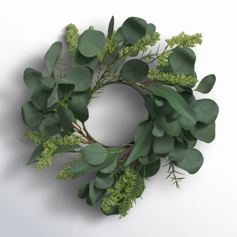 Couronne d'eucalyptus artificiel Adagio, L 14 po x H 14 po x P 3 po