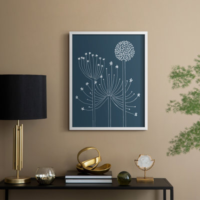 Graphic Alliums II Framed Print - Solid Wood