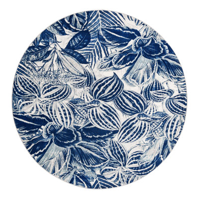 Tapis bleu marine à tissage unique