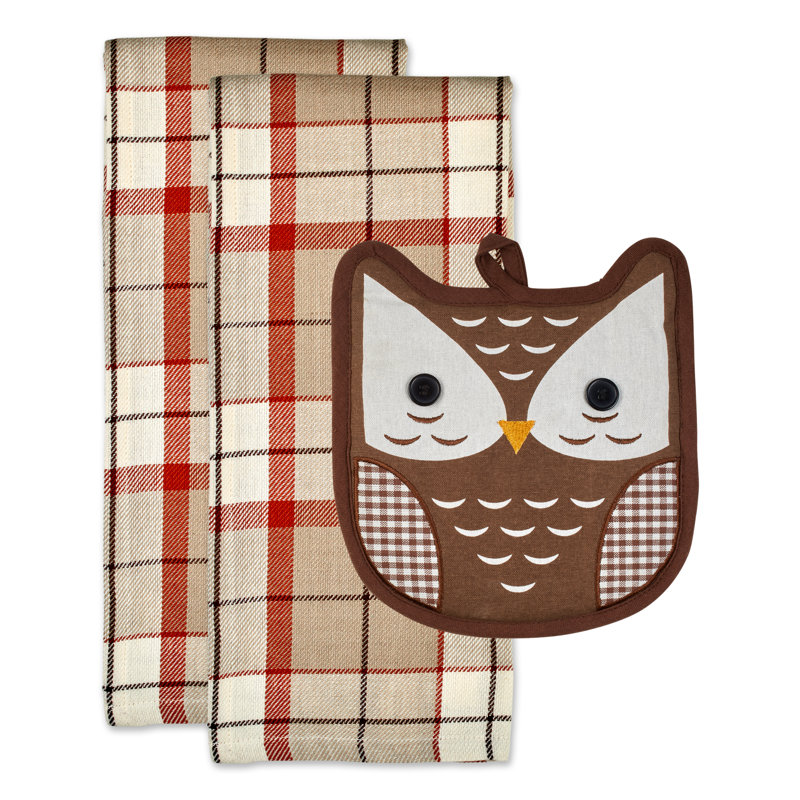 Manique 3 pièces style hibou d’automne