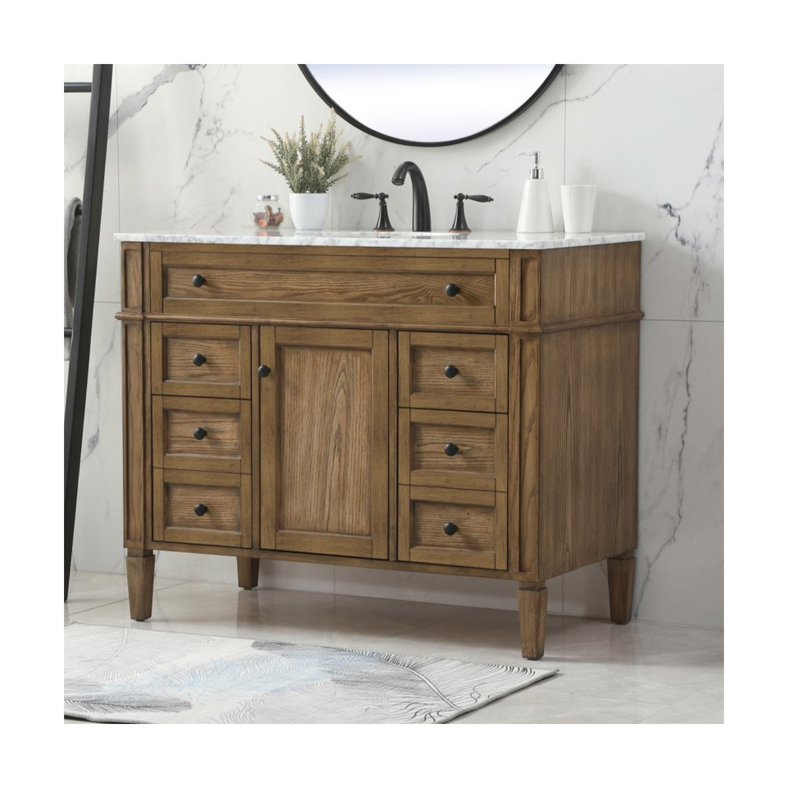 Rivers 42'' Single Bathroom Vanity, Driftwood