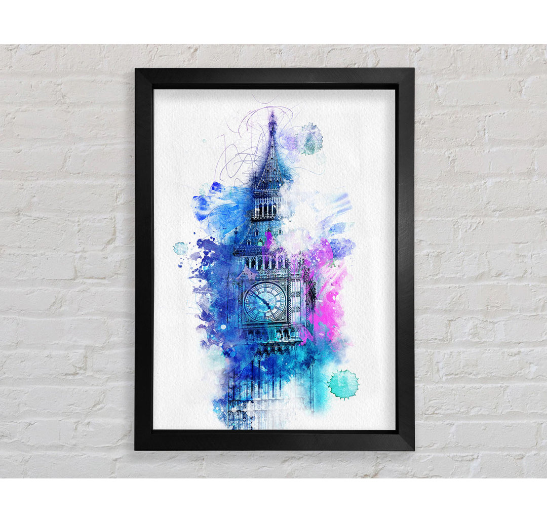 Aquarell Big Ben 2 - Einzelner Bilderrahmen Kunstdrucke