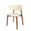 Chaise d'appoint rembourrée Ikerne (ensemble de 2) en cuir blanc avec dossier en bois massif