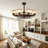 34" Caged Industrial Chandelier Ceiling Fans With Lights And Remote