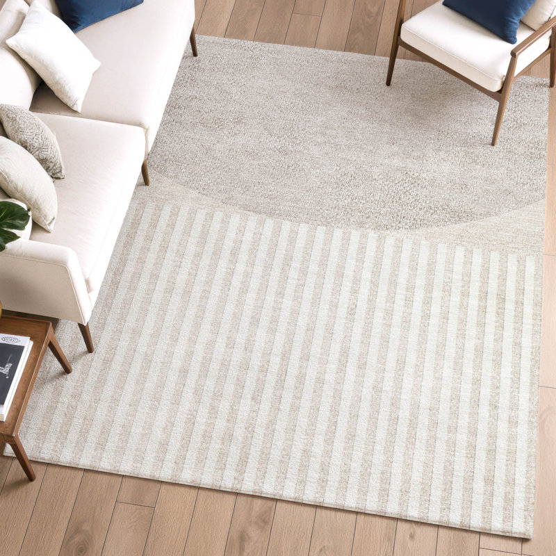 Premium Machine Washable Mayfield AMF2134 Geometric Rug, 9' x 12', Putty