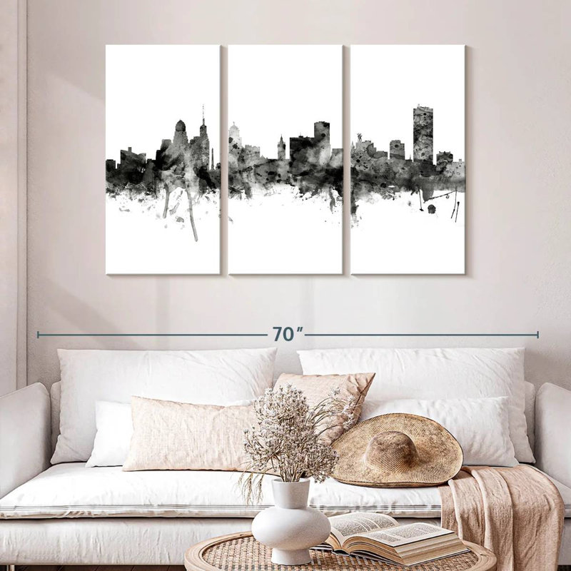 Silhouette de Sirecc Buffalo New York V, H 28 po x l 45 po
