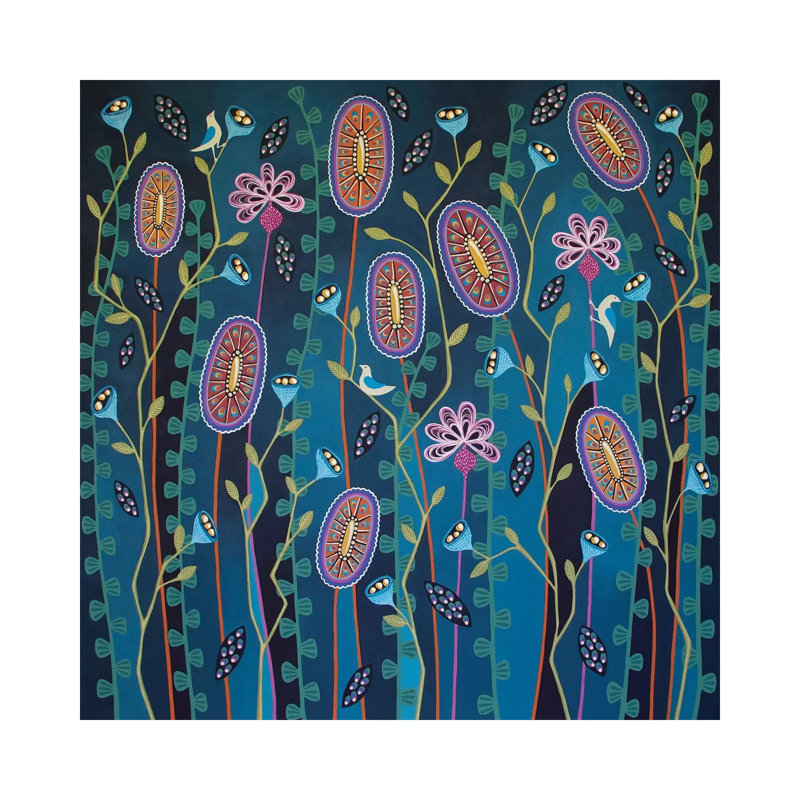 Blooming Delightful 1 Piece Painting on Canvas, 30.48cm H x 30.48cm W x 1.91cm D, Wrapped Canvas