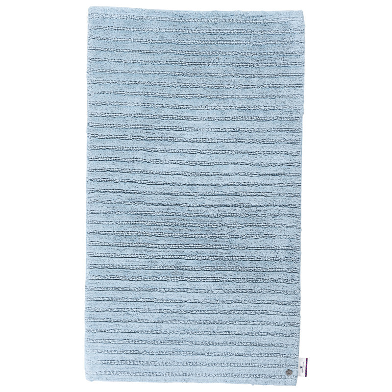 Cotton Bath Rug, Blue, Rectangular 70 x 120cm