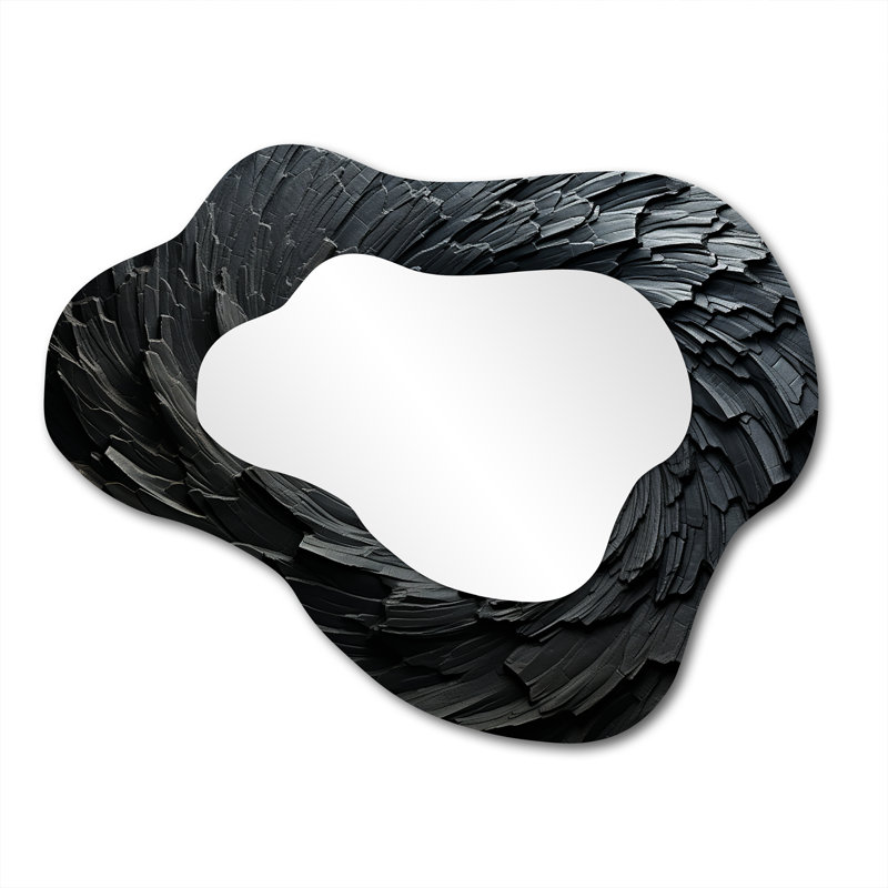 Noir spiral spiral sprial - miroir mural abstrait spirales nuage, 27 po x 35 po