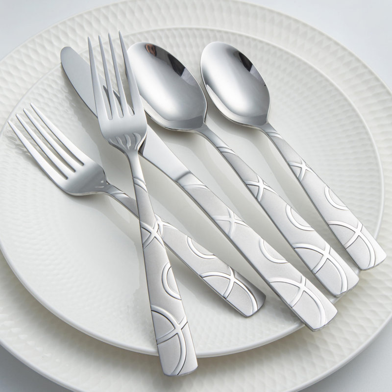 Ivy Bronx 20PCS Stainless Steel Silverware Set, Durable, Stain Resistant, Elegant Modern Design For Any Dining Occasion (Set of 20)