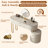 Jahnea Vanity-Elegant Set: Saddle Leather-Finished Top Vanity Table & Stool, Stainless Steel Support, Reversible Installation, and Dimmable LED Mirror-996482009