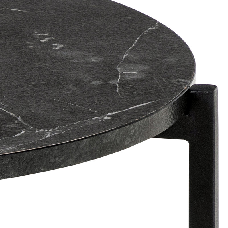 Lamoine Round Side Table in Matt Black
