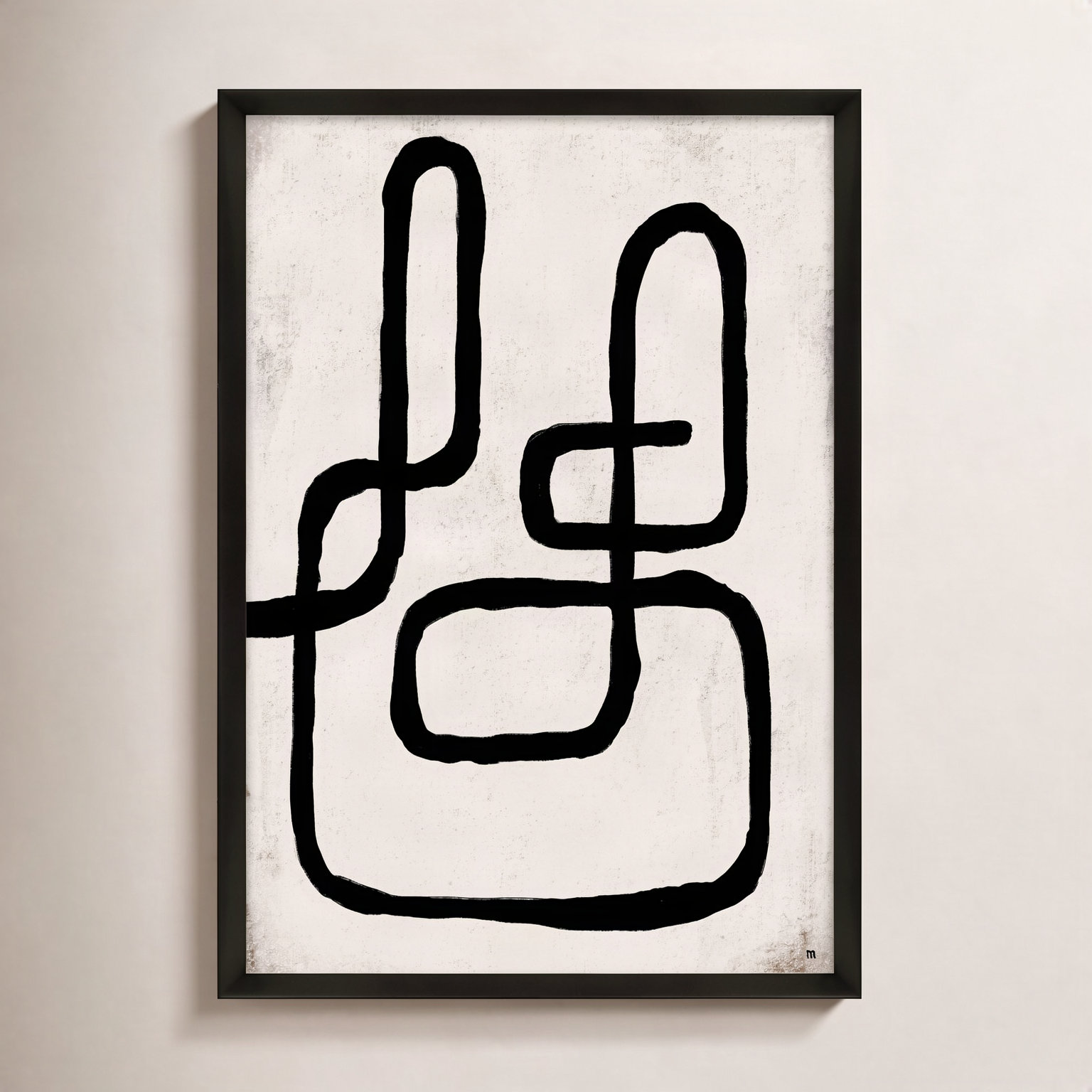 Linework 1 by StudioM, Black Framed Paper, 30" H x 21" W x 1.25" D