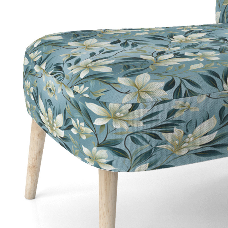 Chaise d'appoint rembourrée Oceanic Foliage Botanical