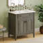 Meuble-lavabo de 31 po avec lavabo rétro 31 po | Armoire rustique gris antique-1820772347
