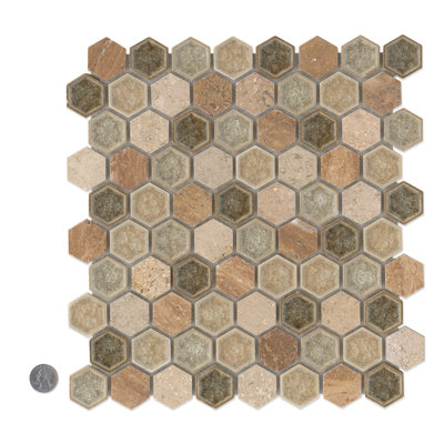 Carrelage mosaïque en verre et pierre naturelle Verge Fantasy